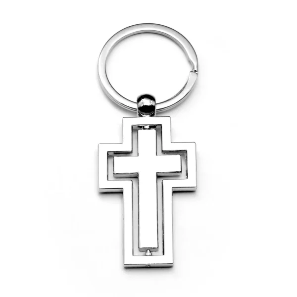 Rotating Metal Pendant Keychains in Stock Men’s and Women’s Car Key Chain Accessories Christian Cross Easter