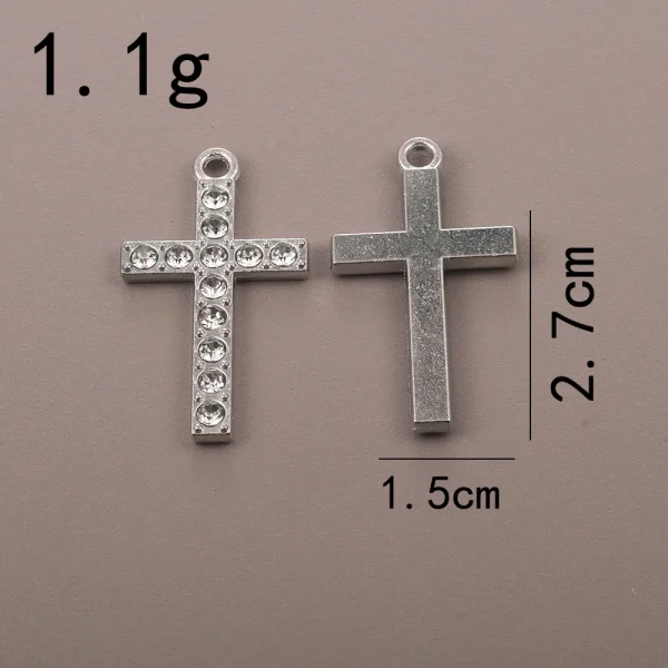 Simple Fashion Cross Alloy Inlaid Diamond Small Pendant DIY Bamboo Chain Sporty Unisex Necklace & Bracelet Accessori