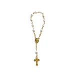 Best Selling Catholic Mini Rosary Beaded Bracelets with Heart Cross Finger Chain Gold Plated Baptism Communion Gift for Baby - Image 3