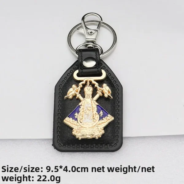 Catholic metal PU micro-inlaid enamel color keychain accessories pendant