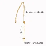 Hot Selling 4mm Stainless Steel Necklace Bead Tri-color Cross Madonna Necklace Ladies Fashion Popular Accessories - Image 2