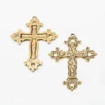 Mecrt Catholic Large Cross Gold Tone Christianity Pendants Jewelry Making Supply DIY Crafts - Image 6