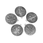 Zinc Alloy Jewelry Accessories Hanging Single Ring Metal Saint Benedict Pendant Exorcism Catholicism - Image 5