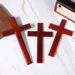Wood Cross Ornament Modern Minimalist Christmas Home Decor Solid Wood Cross Decoration Wooden Craft Display Piece - Image 3