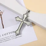 Vintage Inlaid Shell Twist Pattern Cross, Abalone Shell Men's and Women's Pendants Christian Cross Jewelry Pendant Accessories - Image 5