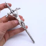 14*5cm Souvenir Cross Jesus Icon Antique Silver Plated Zinc Alloy Metal - Image 3