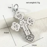 Russian Orthodox Cross Pendant Keychain Gold Plated Alloy Jesus Jewelry for Religious Weddings Parties and Gifts - Image 3