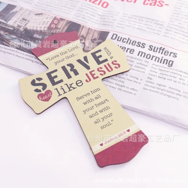 Mecrt Creative Easter DIY Pendant New Home Decoration Wooden Cross Crafts Religious Style with Main Material Jewelry