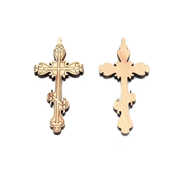 Pure Handmade Wooden Crucifix Cross Pendant Catholic Small Praying Hand Holding Cross Charm for DIY Necklace