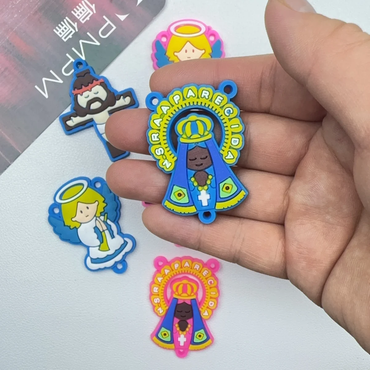 Cartoon Angel Girl PVC Soft Rubber Stickers, DIY Accessories, Our Lady of Aparecida, Catholic Angel Religious Decorations - Image 3