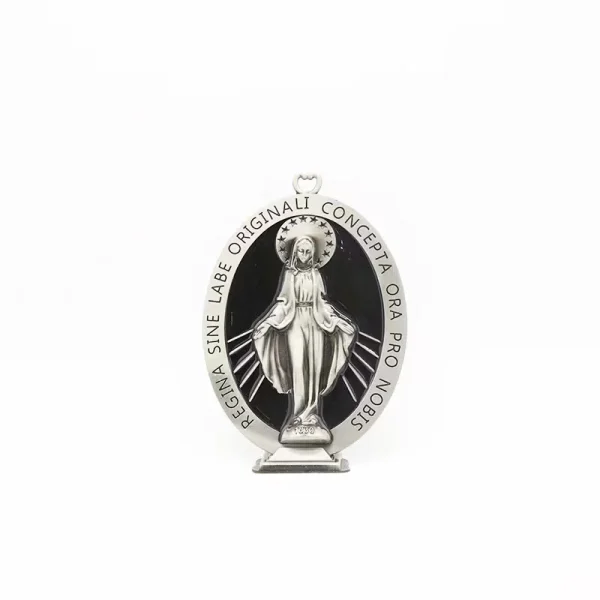 Custom Colorful Plated Metal Gold Silver Virgin Mary Cross with Stand Religious Decoration Gift
