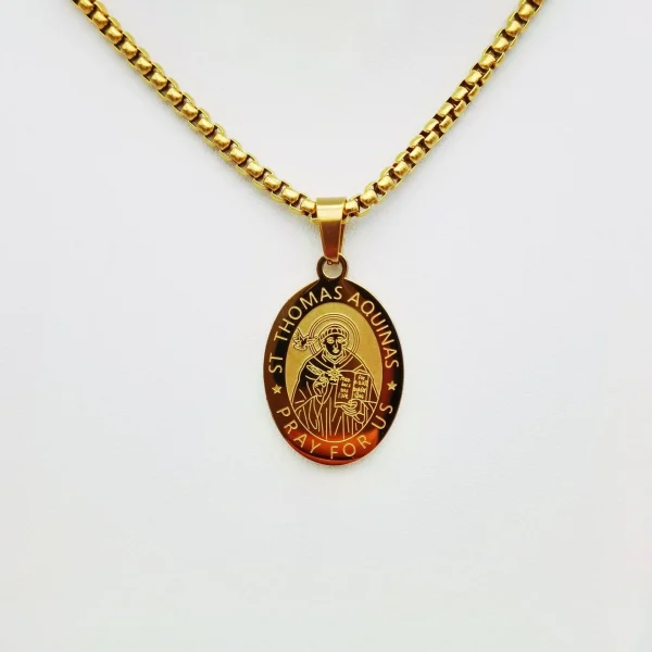 Mecrt Stainless Steel Saint Christopher & Virgin Mary Pendant Necklace Religious Cross Catholic Jewelry Pendant Gift