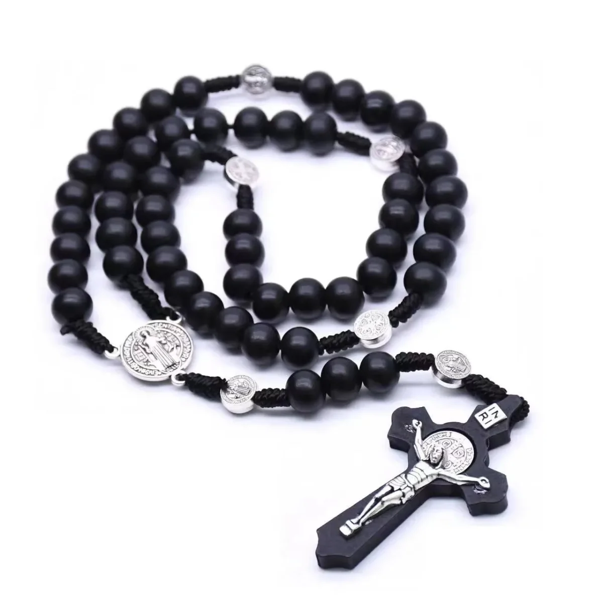 Religious Catholic Rosary Wood Beads Virgin Mary Decade Crucifix Devotional Gift Cross Handmade Jesus Pendant Rosaries Jewelry - Image 2