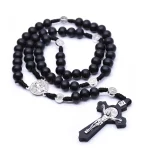Religious Catholic Rosary Wood Beads Virgin Mary Decade Crucifix Devotional Gift Cross Handmade Jesus Pendant Rosaries Jewelry - Image 2