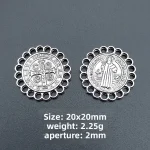 Catholic St. Benedict Jewelry Accessories Round Lace Priest Cross DIY Necklace Pendant Bracelet with Keychain Jewelry - Image 3