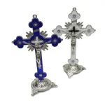 14 * 8.5cm Jesus Crucifix Metal Cross with Bottom Ornaments Religious Office Automotive Home Decor Decoration Metal Handicrafts - Image 4