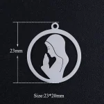 Mecrt Children's Virgin Mary Hollow Stainless Steel Charm Catholicism Pendant Religious Decoration - Image 6