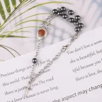 Hematite Rosary Bracelet Cross Catholic Holy Soil Baptism Communion Jewelry Wholesale - Image 2