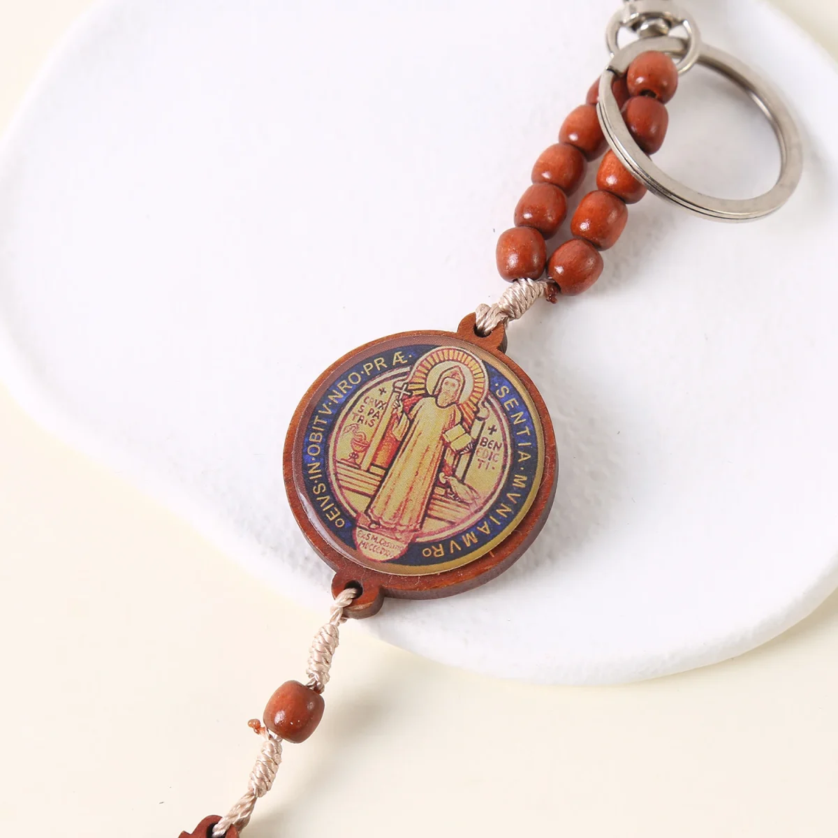 Mecrt St. Benedict Key Chain Christian Catholicism Pendant Catholic Jewelry Wholesale - Image 5