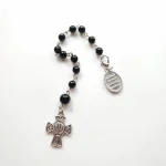 Wholesale Black Glass Bead Rosary Christian Catholic Religious Jewelry Jesus Cross Bead Bracelet Fashion Beaded Bracelets - Image 3