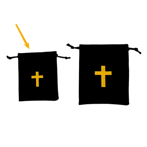 Catholicism Flannel Rosary Pouches Spiritual Prayer Bead case Pull-out Bundle Mouth Bag Christian Cross Bag Wholesale