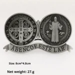 Hot-Selling Mecrt Retro Metal Home Decor Religious St. Benedict Badge Source for Car Desktop Catholic Ornament Mainly Alloy - Image 2