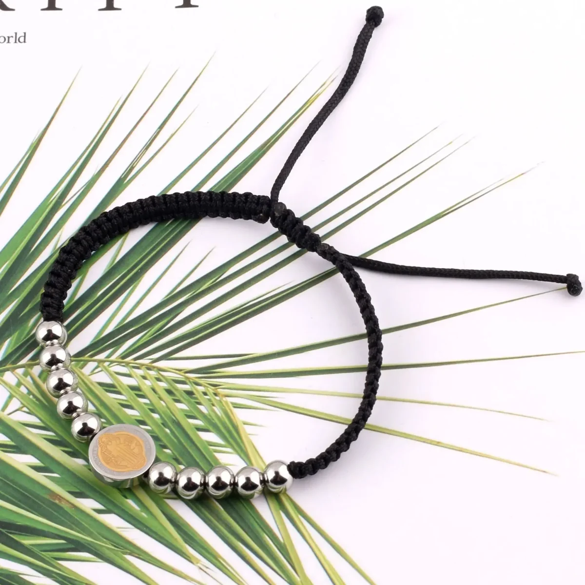 Catholic Saint Benedict Ornament Stainless Steel Braided Rope Beaded Cross Bracelet Hot-Selling Wear-Resistant Waterproof - Image 6