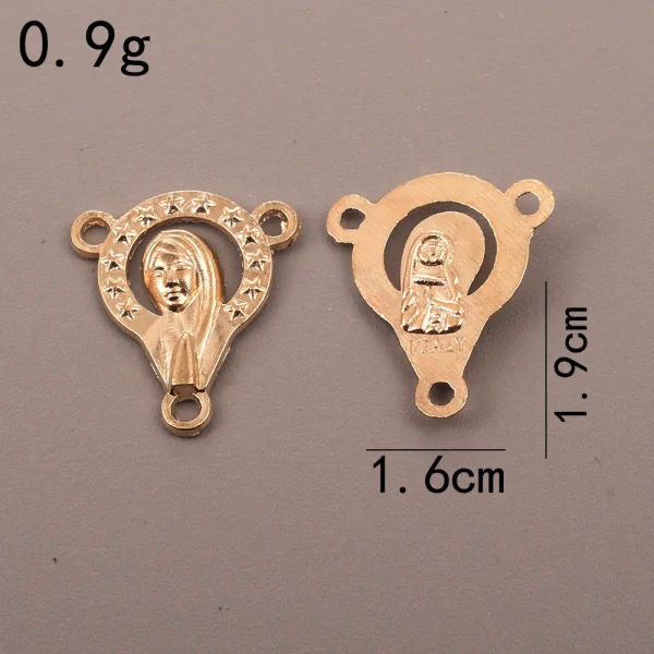 Accessories for Catholic rosary three-hole connector center piece, vintage metal jewelry pendant