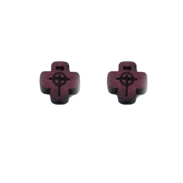 Religious Cross Wood Accessory DIY Wooden Bracelet Accessories with Straight Hole Prayer Beads Main Material Alloy Jewel