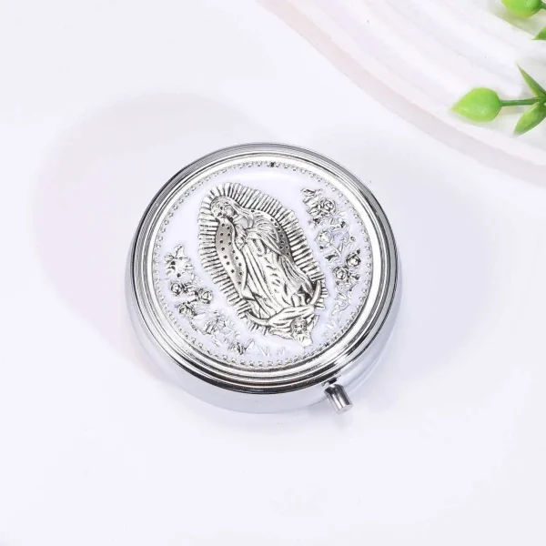 Wholesale Metal Rosary Bead Boxes, Colorful Virgin Mary Themed Small Jewelry Boxes
