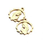 Mecrt Children's Virgin Mary Hollow Stainless Steel Charm Catholicism Pendant Religious Decoration