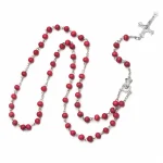 Mecrt Perfume Wood Rosary Necklace Catholicism Gift Religious Rosaries Prayer Beads Catholic Cross Red Jewelry Wholesale - Image 5