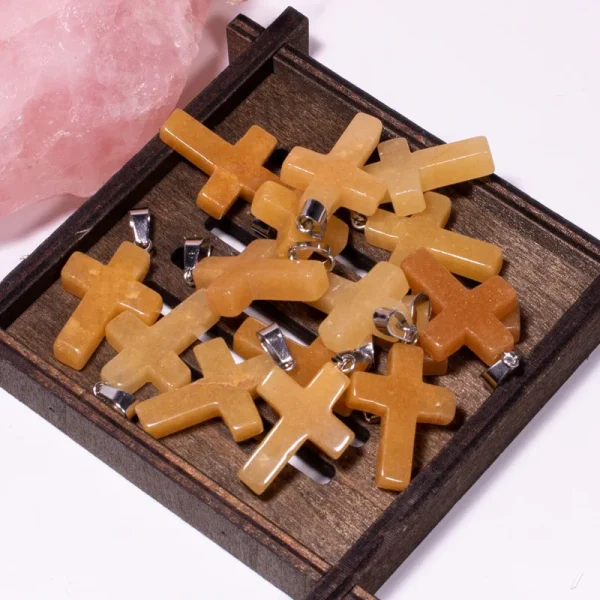 Catholic Exclusive Red Agate Pink Quartz Obsidian Crystal Pendant Necklace Natural Stone Craft Factory Wholesale Jewelry