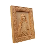 Relief Crafts Catholic YS Holy Image Family Craft Pendants Beech Wood Rectangle Relief Christmas Gift - Image 2