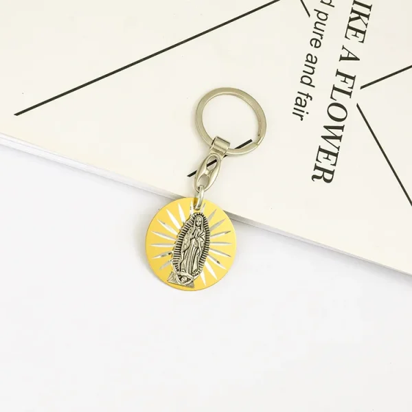 Catholic Virgin Mary Jesus Creative Jewelry Pendant Bag Keychain Zinc Alloy 3.7cm*3.7cm 4g Car Keychains