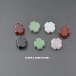 Natural Agate Rough Cross Smooth Semi-Precious Chalcedony Pendant Versatile Jewelry Accessory Multiple Colors Available - Image 2