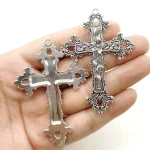 Religious Alloy Big Cross Pendant for Jewelry Making Customized Charms