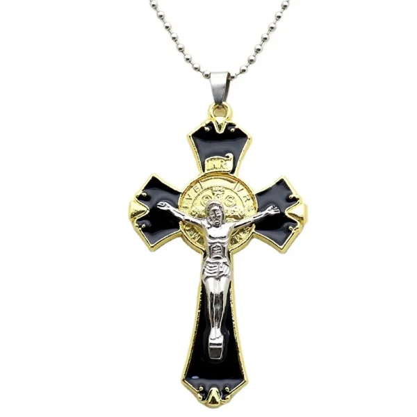 Mecrt Religious Crucifix Cross Pendant Necklace Keychain Jewelry Sets Travel Souvenirs Crafts Gifts Fashion Car Accessor