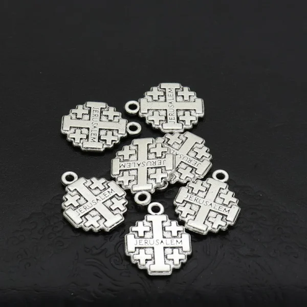 Mecrt Jerusalem Cross Retro Alloy Metal Religious Rosary Pendant Fashion Accessories Supply Jewelry