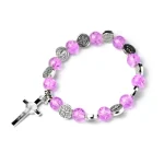 Catholic Rosary Bracelet 8mm Crystal Bead Hand Ornament Cross Rosary Hand String Christian Communion Gift Wholesale - Image 5