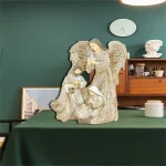 Mecrt Resin Handicraft Angel Statue Grottoes Manger Saintess Nativity Group Display Christian Home Religious Decoration - Image 5