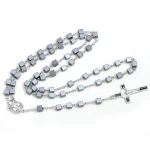 Catholic Rosary Necklace Cross Pendant Prayer Counting Prayers As They Say Them Black Hematite Rosaries 8mm Beads Jewelry Gift - Image 6