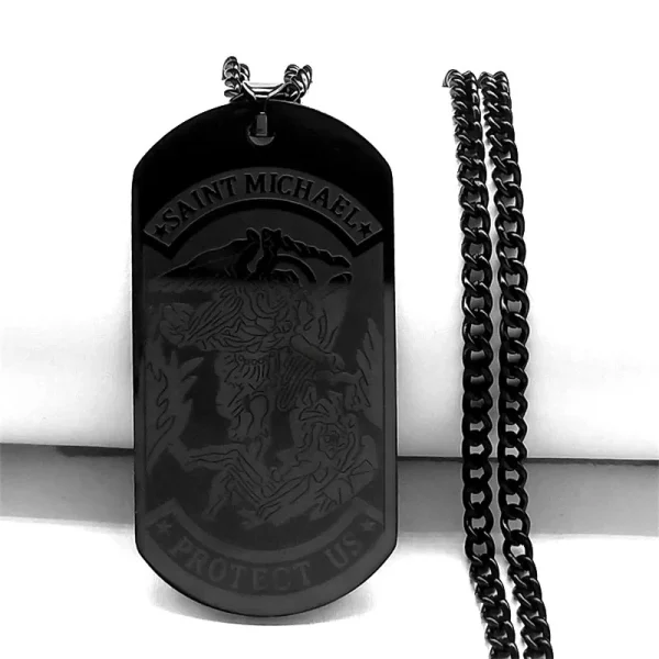 Mecrt Saint Michael Medallion Men’s Protection Archangel Pendant Religious Necklace Archangel Religious Jewelry