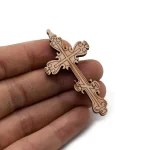 Pure Handmade Wooden Crucifix Cross Pendant Catholic Small Praying Hand Holding Cross Charm for DIY Necklace - Image 3
