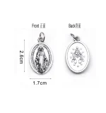 2.6*1.7cm Our Lady of Virgin Mary Metal in Antique Silver Plated Small Religious Catholic Zinc Alloy Pendant - Image 5