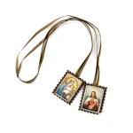 Catholic Scapular Vintage Medal Protector Holy Hanging Fabric Pendant Ornament Talisman Virgin Jesus Unisex Wholesale - Image 2