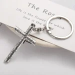 Mecrt Catholic Crucifix Retro Cross Keychain Religious Easter Backpack Car Pendant-Wholesale Product - Image 3