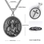Mecrt St. Francis of Assisi Gothic Necklace for Men Our Lady Jesus Pendant with Bead Chain Necklaces Wholesale - Image 5