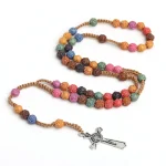 Religious Catholic Rosaries Rosary Charm Colorful Necklace Flower Plastic 10mm Bead Esus Christian Prayer Beads for Catholicism - Image 5