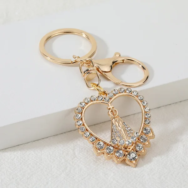 Vintage European American Religious Imitation Enamel Keychain Pendant New Cross-Border Metal Crafts Durable Stylish Acce